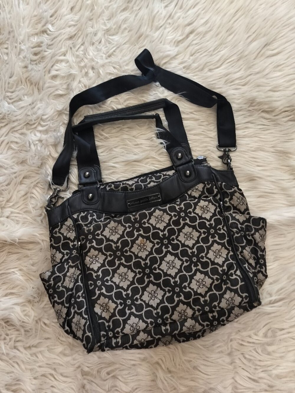 Petunia Pickle Bottom City Carryall Diaper Bag in London Mist Pattern